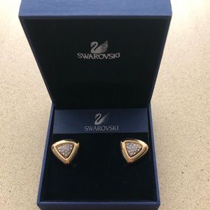 Swarovski gold plated crystal post back earrings